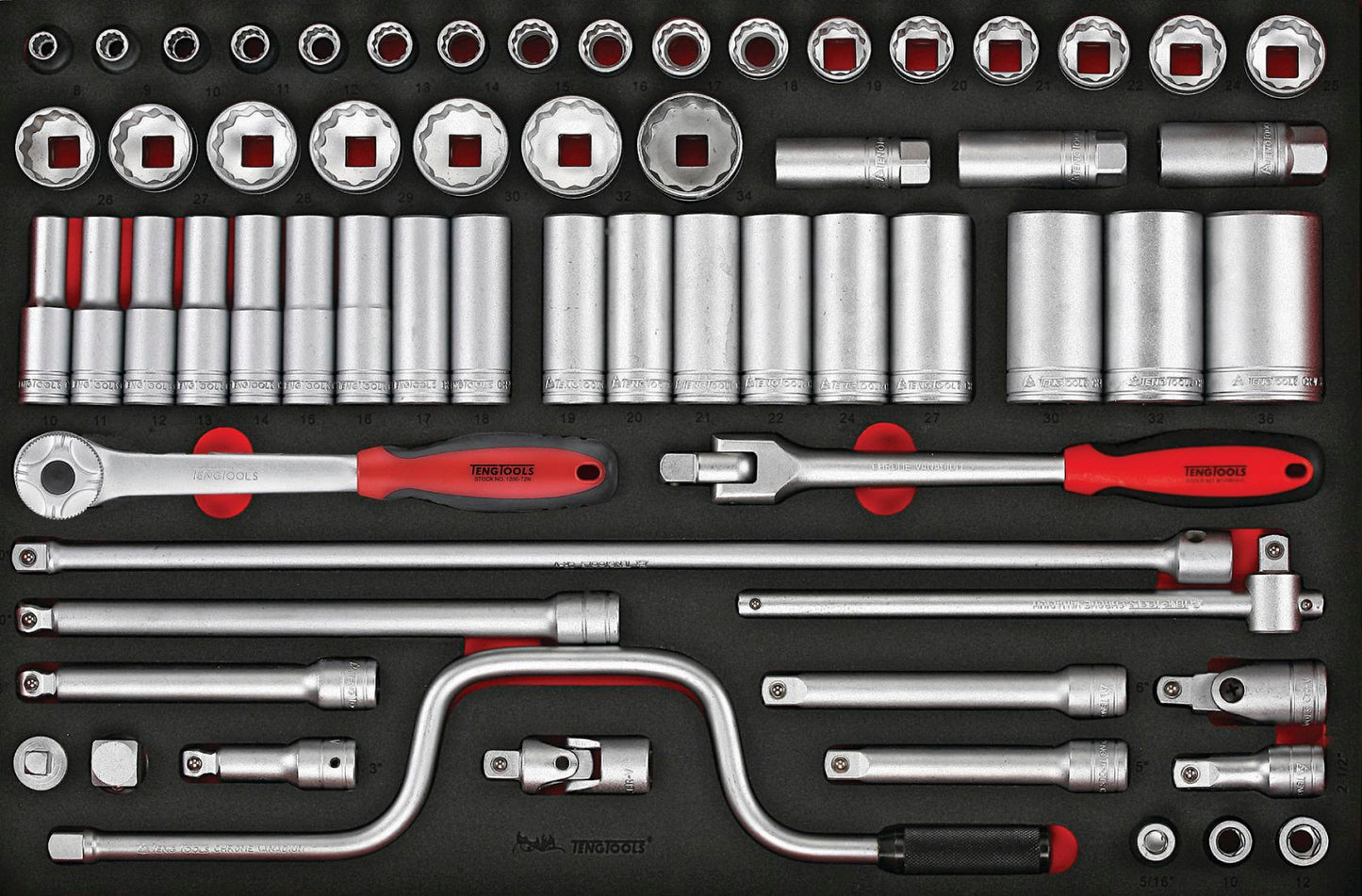 Kit ferramenta carro + baú EVA 530 PEÇAS TENGTOOLS