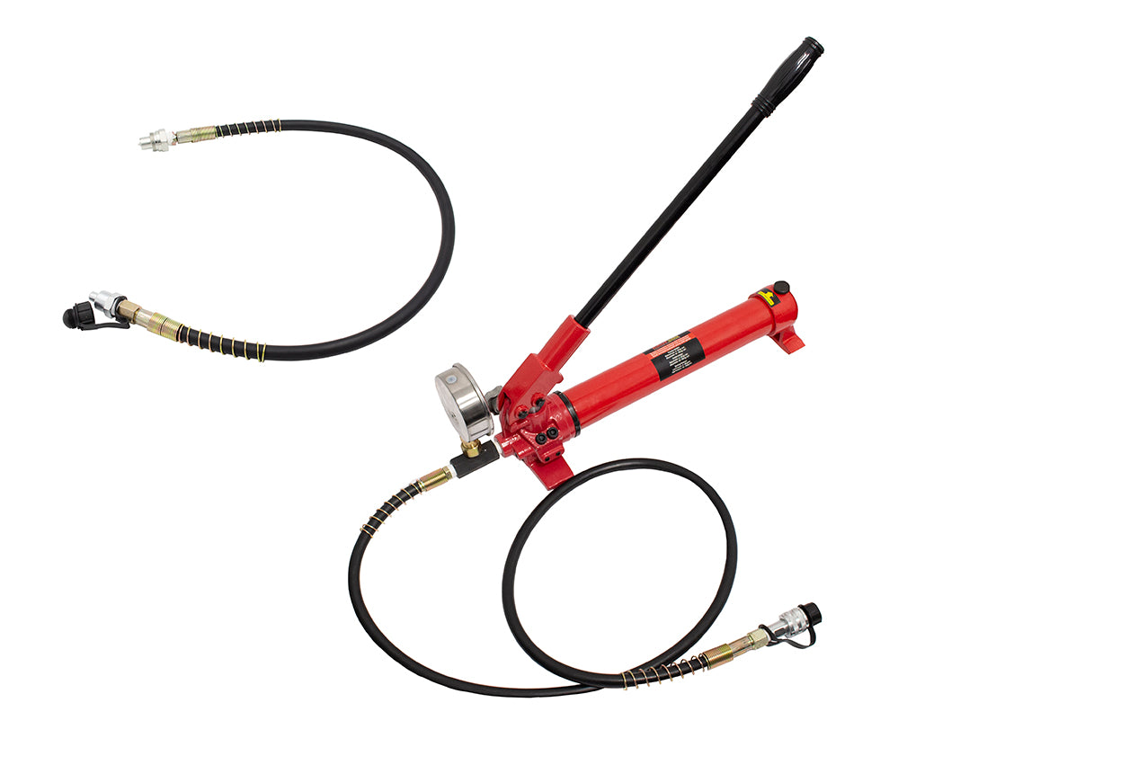 bomba hidráulica manual c/ manómetro e engate 3/8'' npt