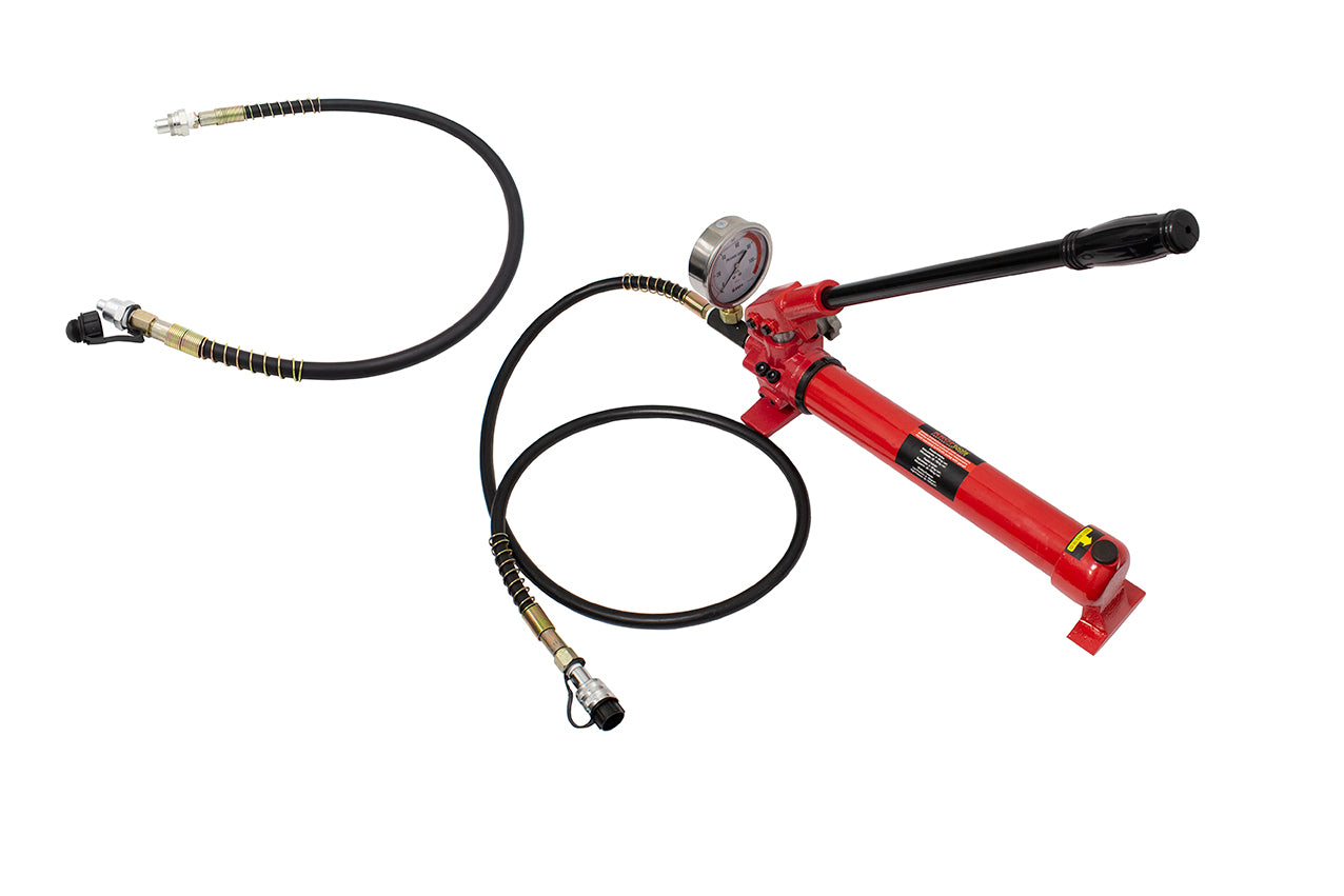 bomba hidráulica manual c/manómetro e engate 3/8'' npt
