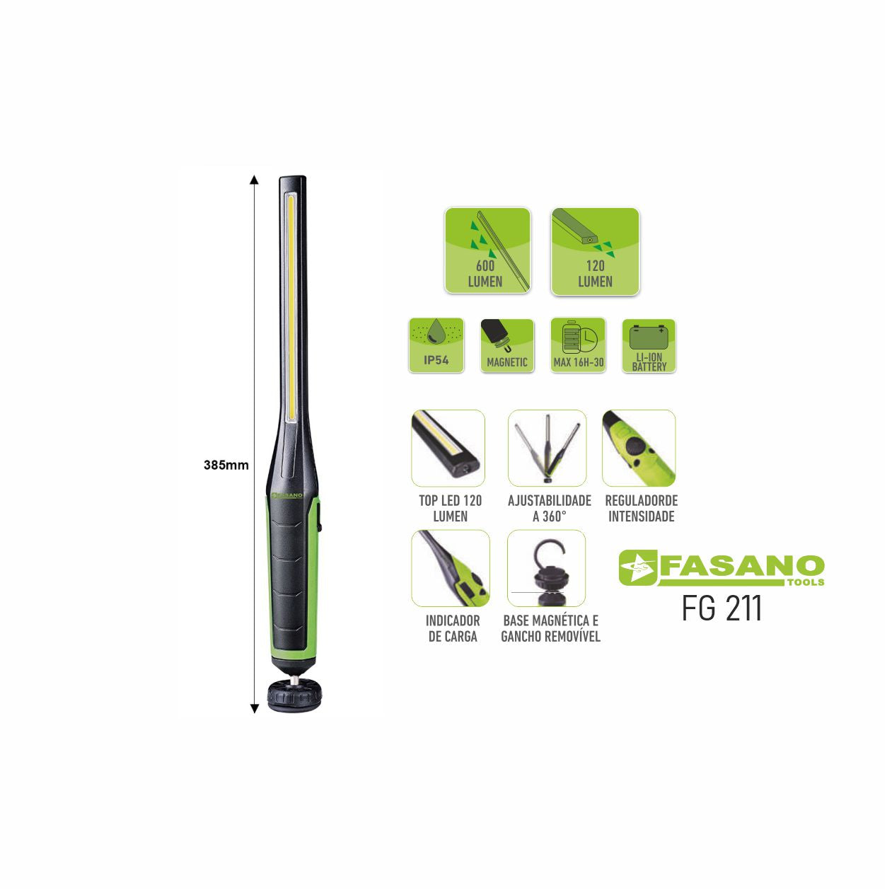 Gambiarra LED recarregável 600 LUMEN