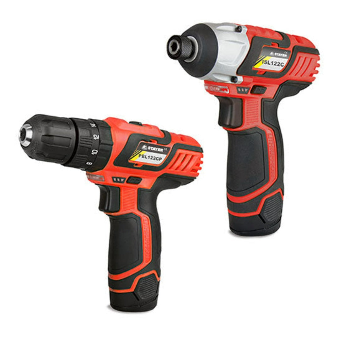 Kit berbequim c/ percussão PBL 122 CPK + chave impacto 1/4'' ISL 122 CK STAYER