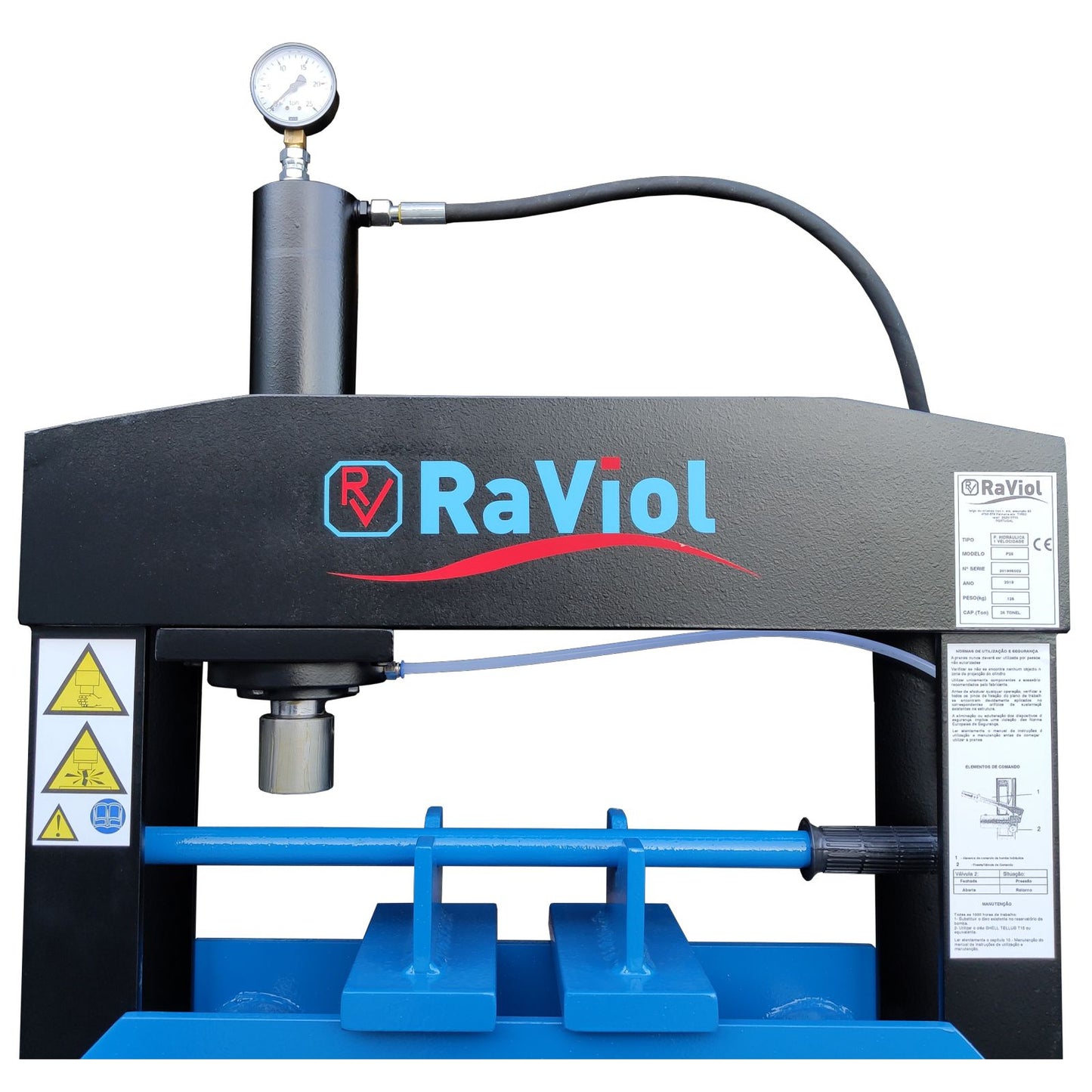 Prensa bancada bomba manual hidráulico móvel 25TON RAVIOL PB25M
