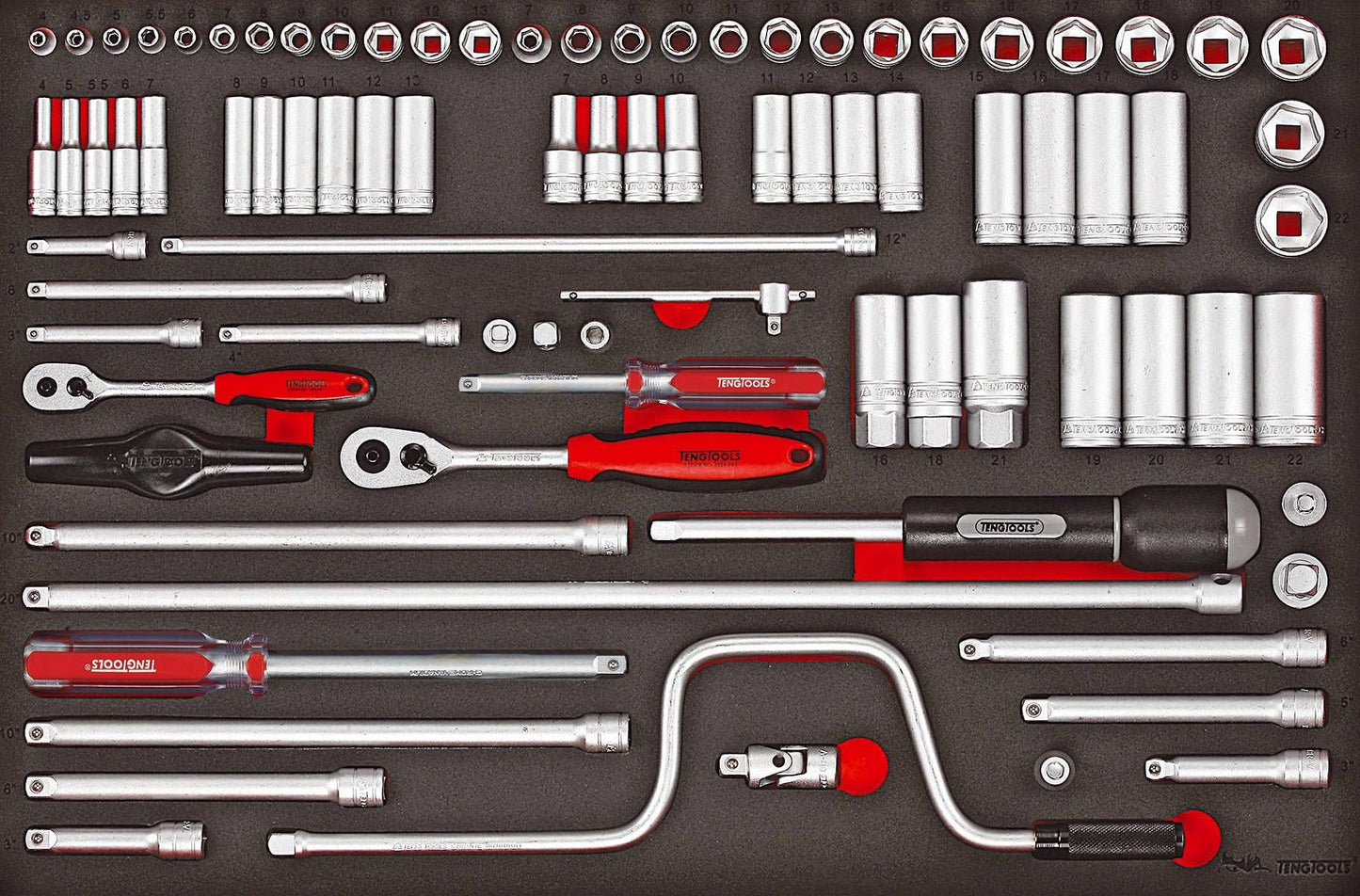 Kit ferramenta carro + baú EVA 530 PEÇAS TENGTOOLS