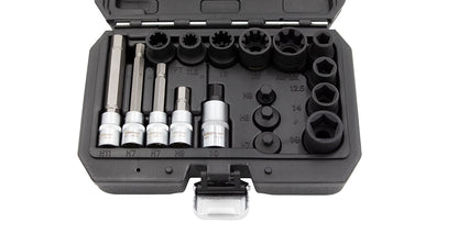 Kit chaves caixa e bits para travões 17PCS