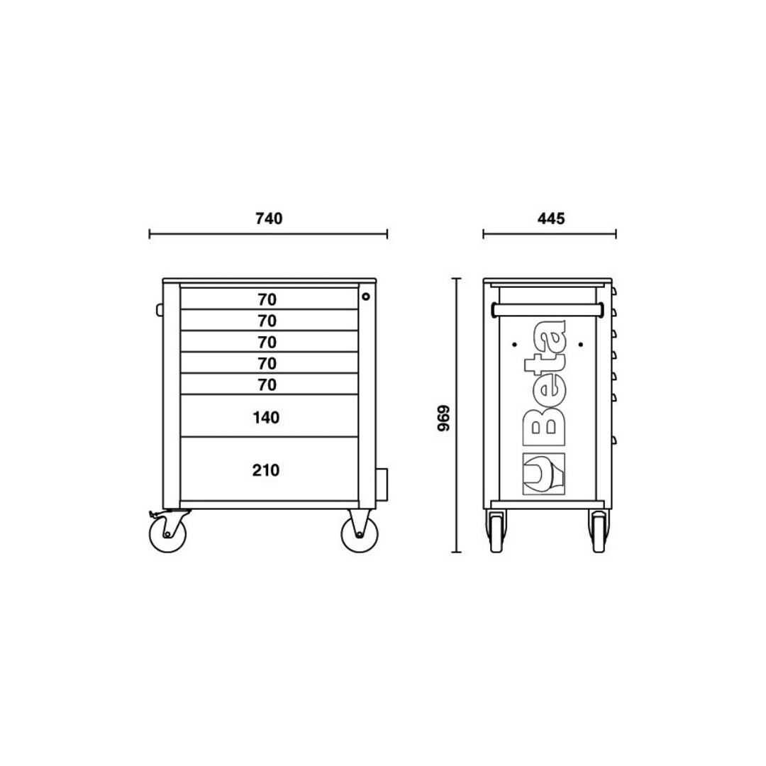 Carro de ferramenta 7 gavetas BETA RSC24