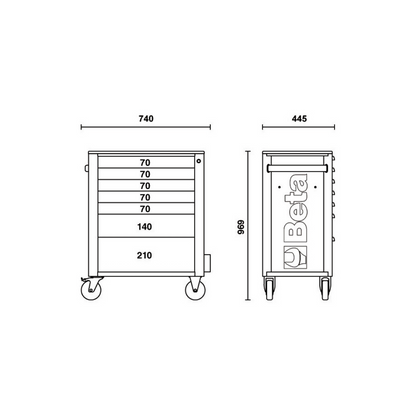 Carro de ferramenta 7 gavetas BETA RSC24