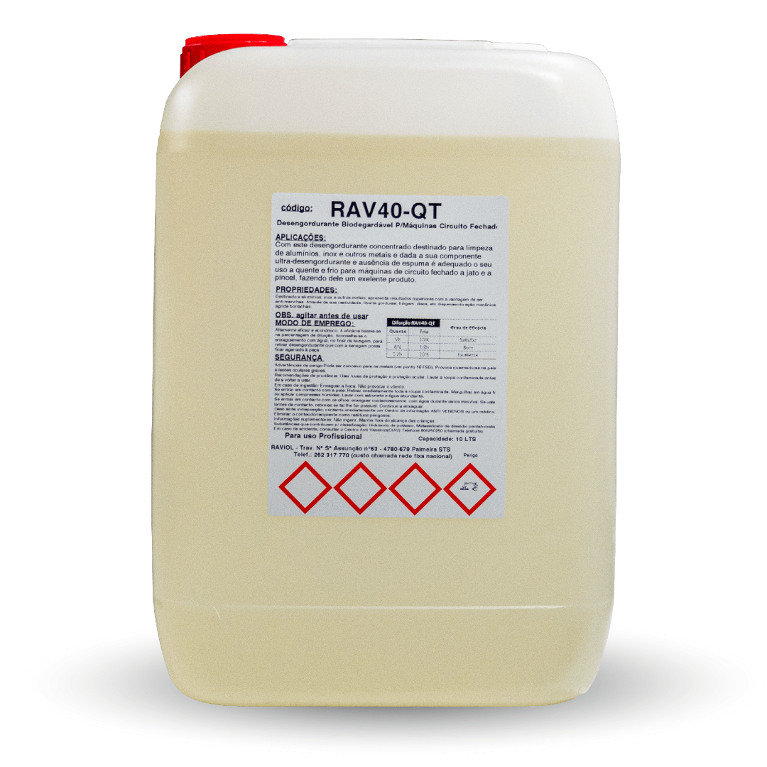 Desengordurante biodegradável anti-manchas RAV40-QT